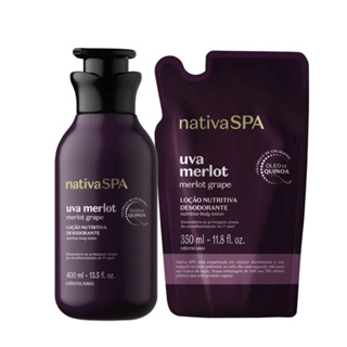 Boticário Nativa Spa Uva Merlot Kit Hidratante 400ml + Refil 350ml