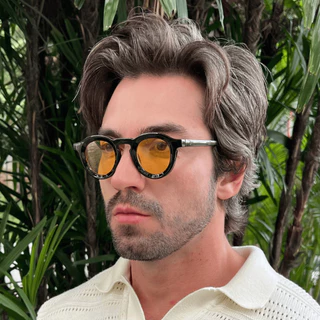 Óculos de Sol Redondo Masculino Premium Retrô | Lentes Cosméticas UV400 | Estilo Casual Vintage Sofisticado