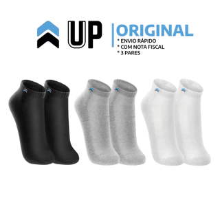 Kit 3 Pares Meia de Algodão Up 3225 Cano Curto Sortido Unissex