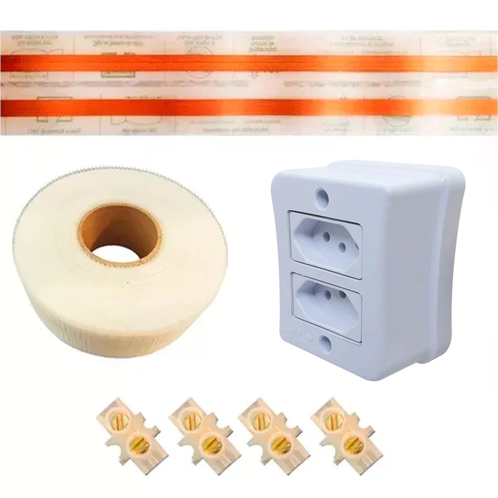 Eletrofita 10a Com Kit Conector Fita Adesiva + Tomada Todos Os Tamanhos