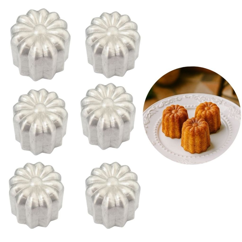 Kit 06 Formas para Mini Bolo Canelé 5cm