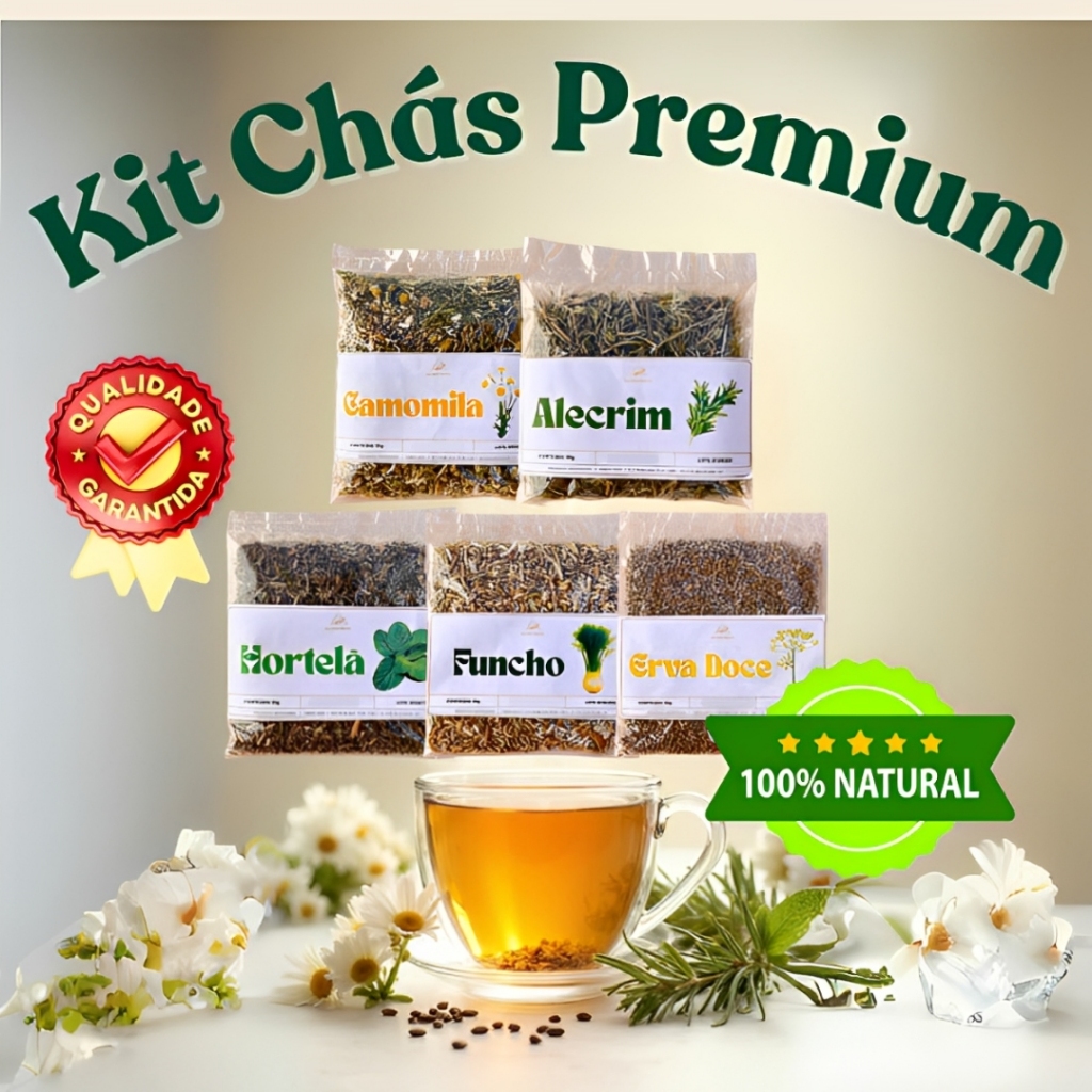 Kit Completo de Chás - Camomila, Alecrim, Hortelã, Erva Doce, Funcho ...