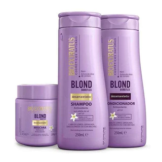 Kit Blond Shampoo, Condicionador e Máscara (250g) Bio Extratus