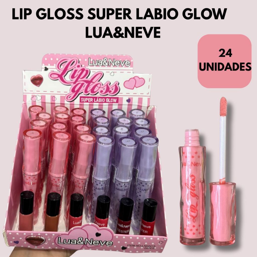 Lip Gloss Super Lábio Glow LUA&NEVE - BOX 24 UNIDADES - ATACADO DE ...