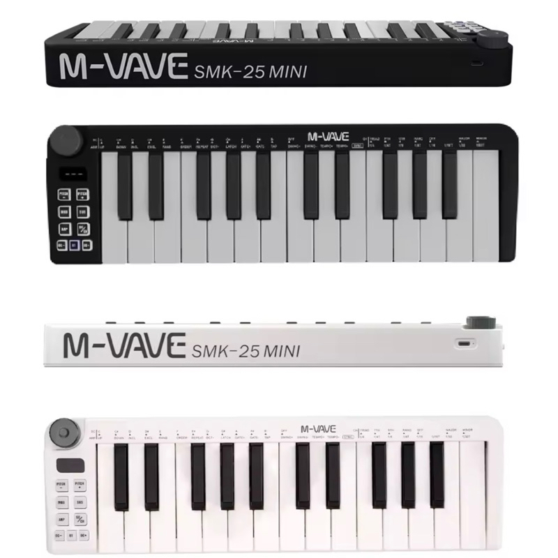 Controlador MIDI USB 25 Teclas Portátil – Teclado M-Wave SMK-25 Mini para PC, Mac, FL Studio, Ableton, Reaper