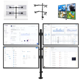 Suporte para monitor de computador de mesa com 4 telas e ajuste rotativo para várias telas M054