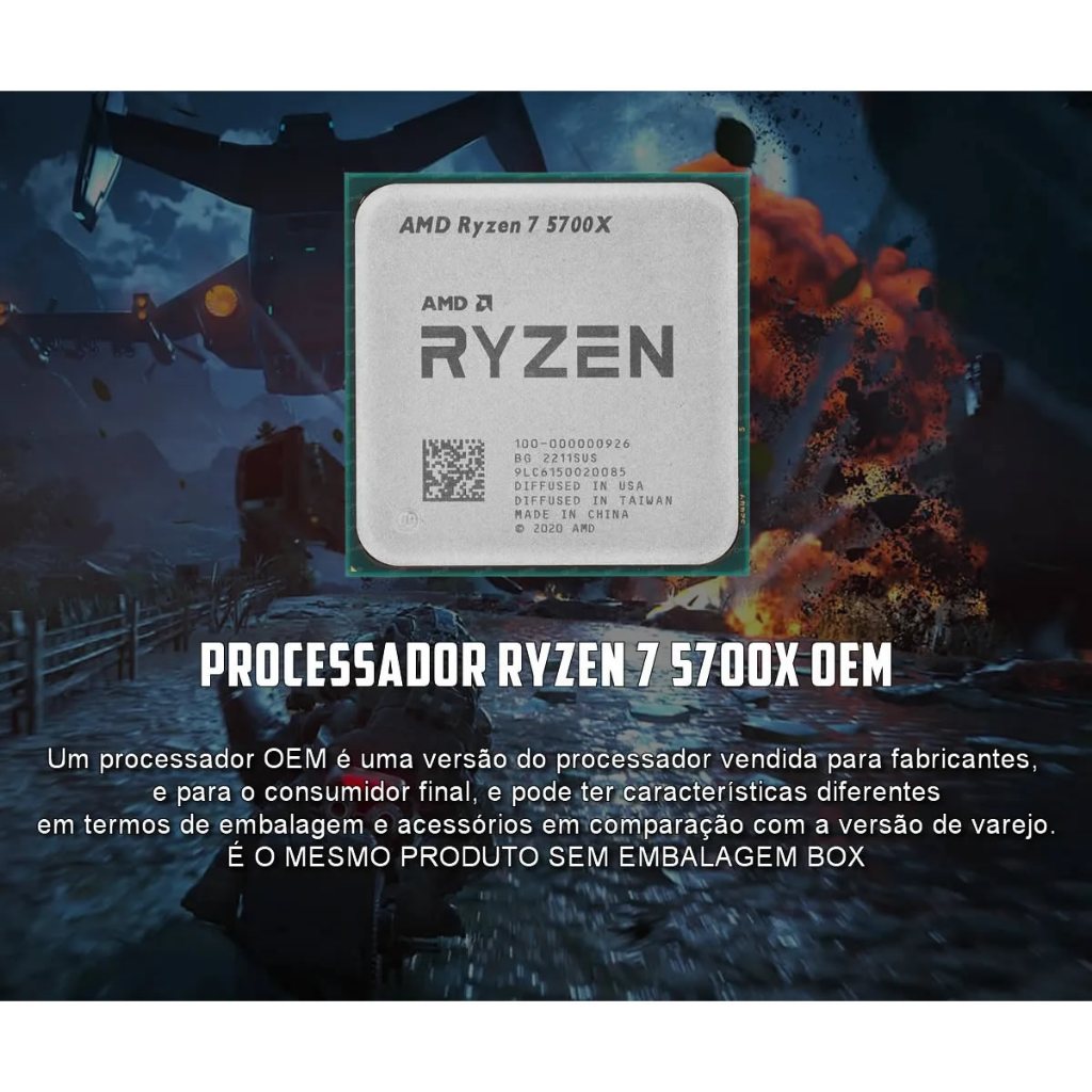 Processador Amd Ryzen 7 5700x 8 Núcleos E 4.6ghz Am4 Oem | Shopee