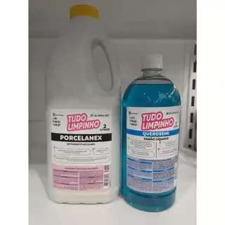 Limpador de porcelanato Porcelanex 2lt e Sabão de Querosene 1lt Tudo Limpinho em Oferta na Shopee