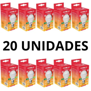 Kit 20 Lâmpadas LED Ouro Bivolt 6500K E27 – 4,7W / 9W / 12W / 15W