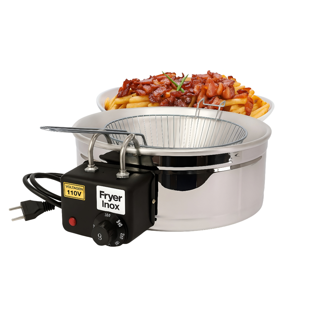 Fritadeira Elétrica Inox Tacho 5 Litros Inox Industrial 110V