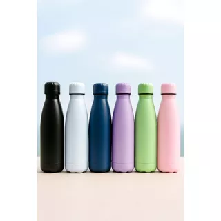 Garrafa Térmica 500ml Aço Inox Portátil Viagem Colorido Academia Trabalho Viagem Fosco
