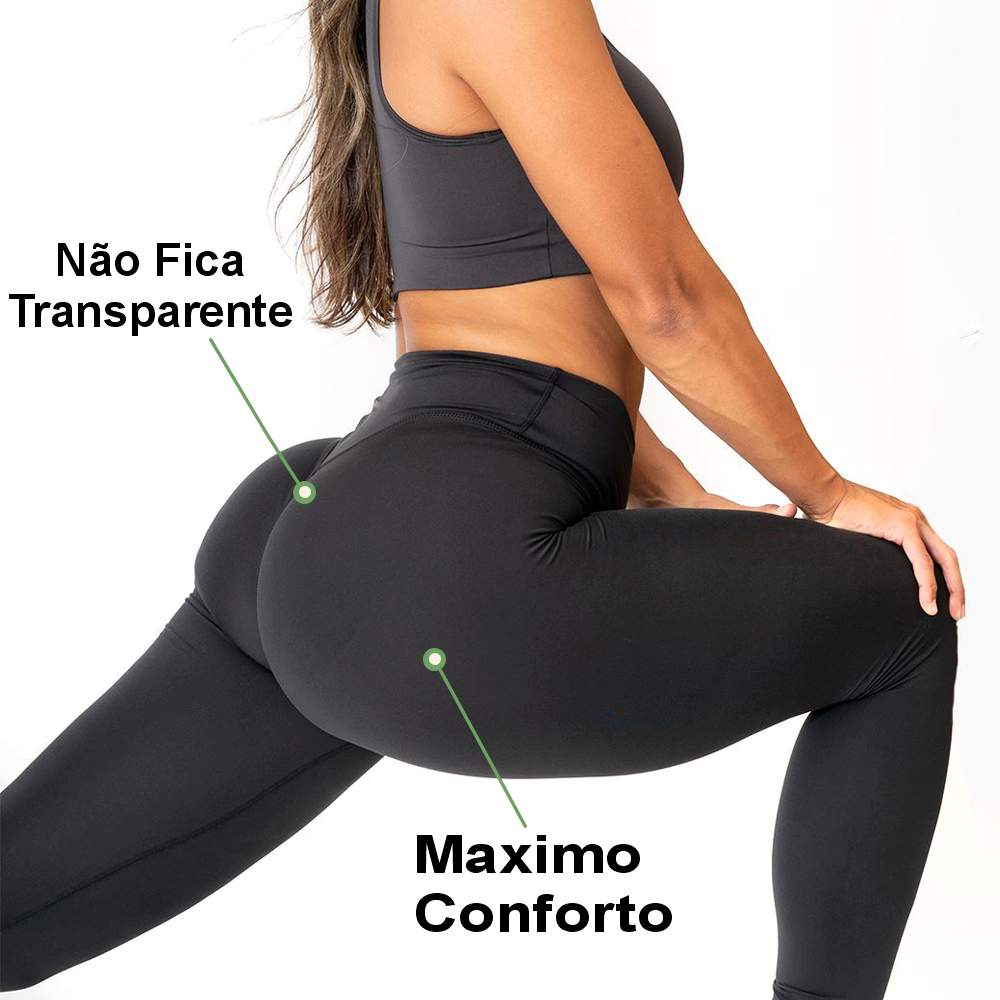 Calça Legging leg Feminina Cintura Alta Não Fica Transparente Fitness ...