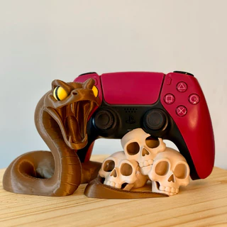 Suporte de controle de PS5 Diorama Crânios e Serpente Gamer Horror Decorativo