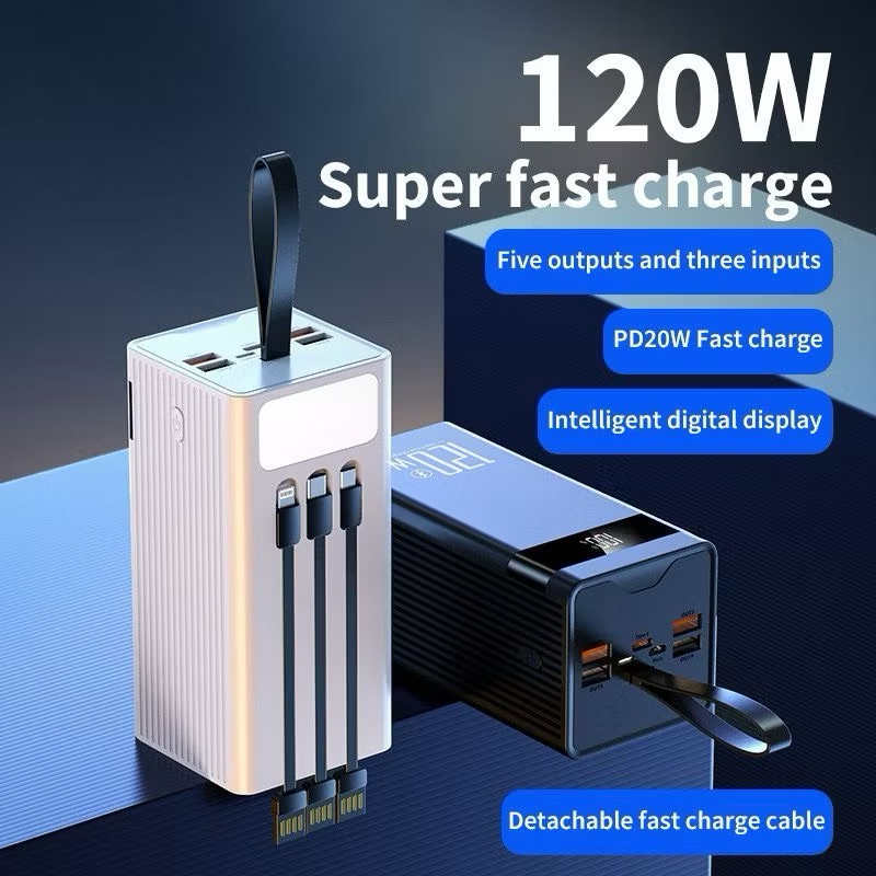 Power Bank 50000mAh 120W – Carregador Portátil Super Rápido com ...