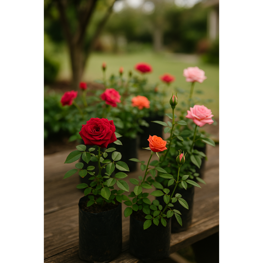 5 Mudas De Rosas Mini Roseiras Flores Espetaculaes Dobra E caule ...