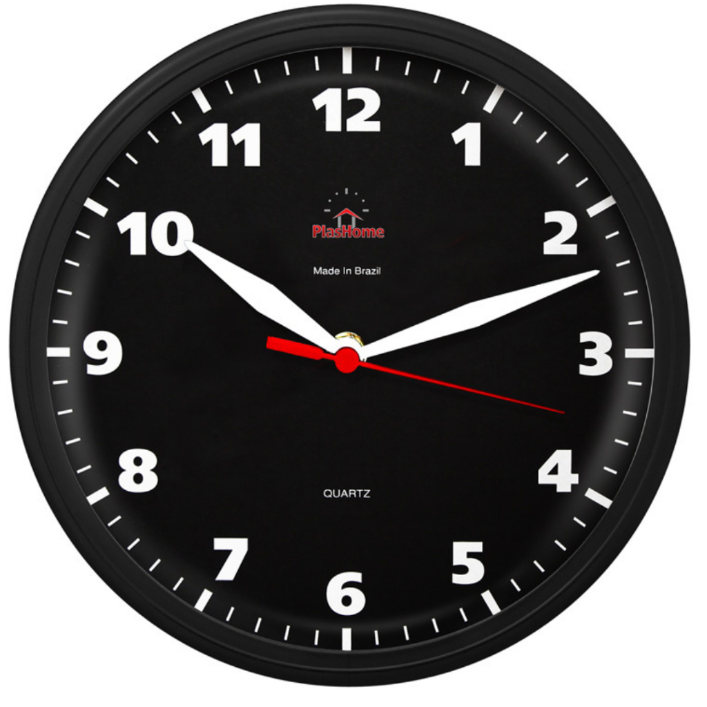 Relógio de Parede Redondo Ômega Preto Preto Plashome Sala cozinha e escritório | Shopee Brasil