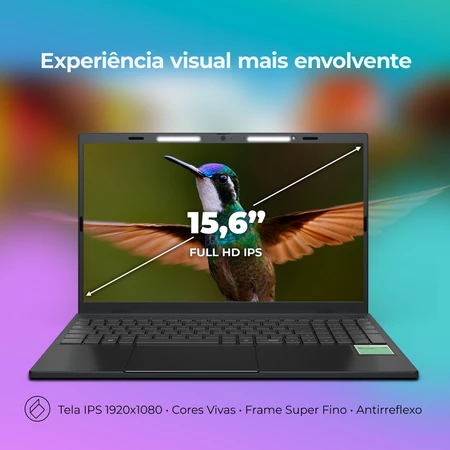 Notebook Positivo Vision C15M Intel Celeron N4500 8GB RAM 128GB eMMC 15 6'' Full HD W11 Minitela e Tecla Copilot Cinza 