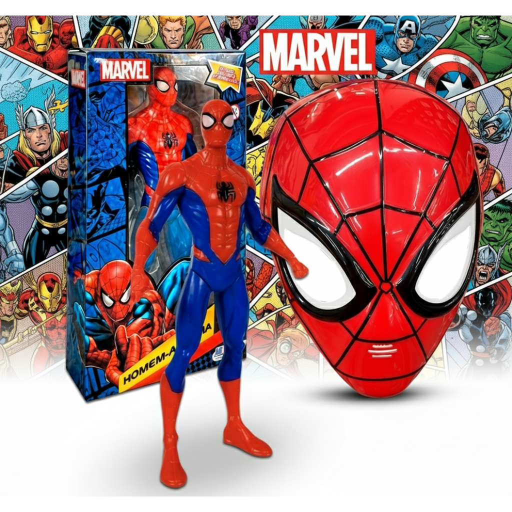 Boneco Homem Aranha com Máscara Infantil Brinquedo Original Presente ...