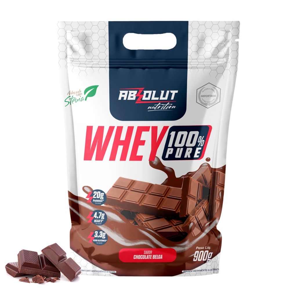 Whey 100% Puro Concentrado Zero Açúcar Adoçado com Stevia 900g | Shopee ...