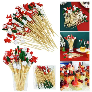 Palito para Aperitivo Natal Papai Noel Petisco decoração Petisqueira - 10 und