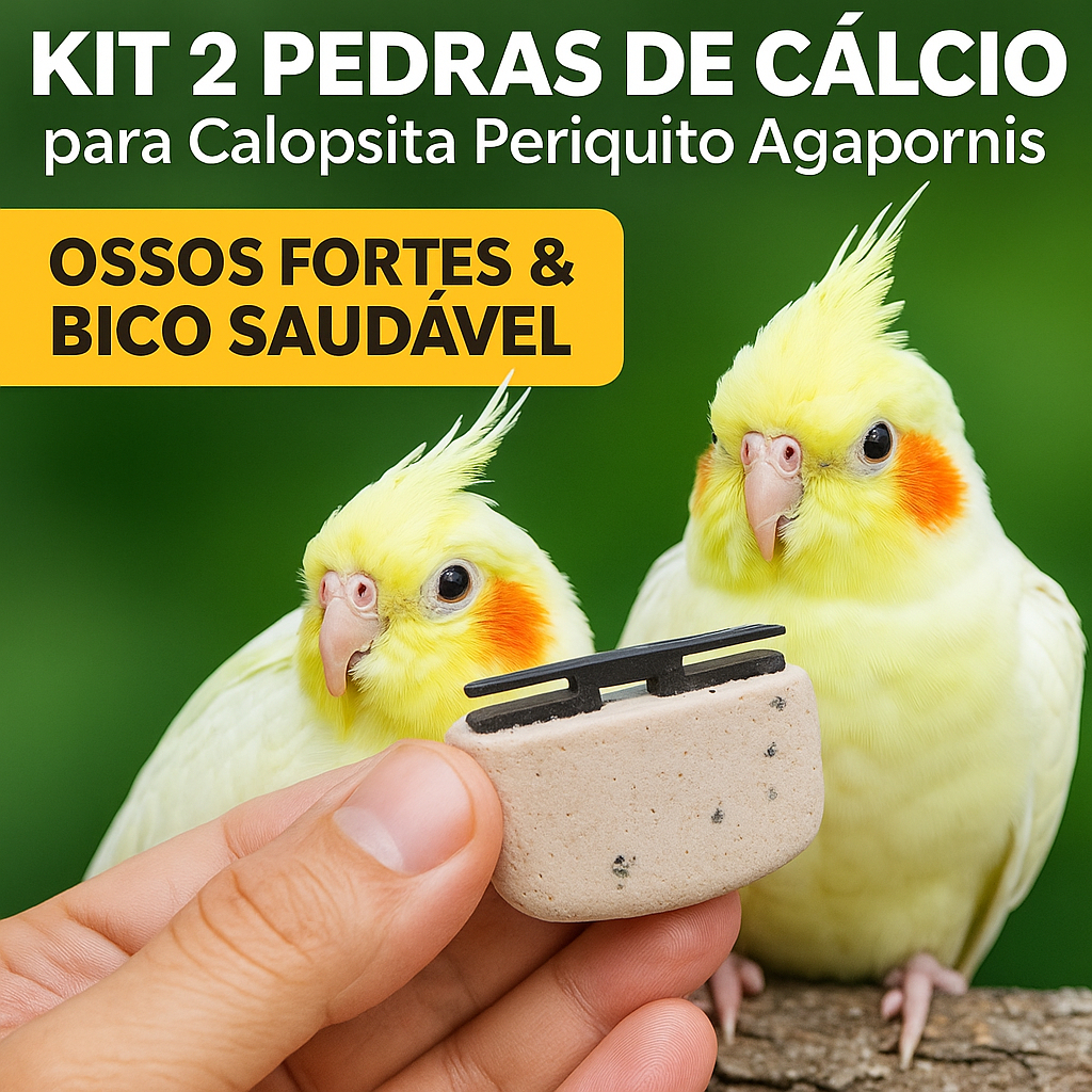 Kit 2 Pedras de Cálcio para Calopsita, Periquito e Agapornis Ossos ...