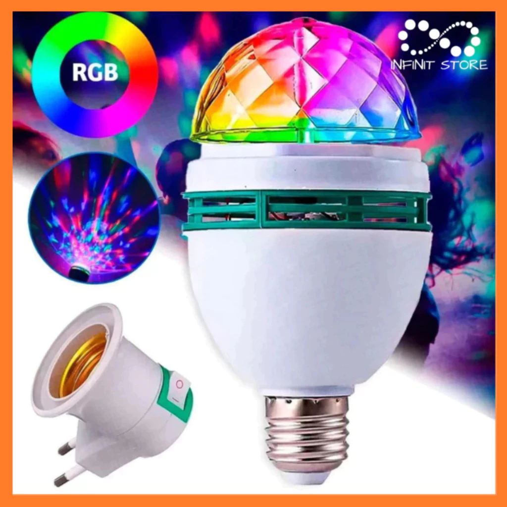 Lâmpada LED RGB Giratória 3D – Efeitos de Luz Colorida Decorativa para ...