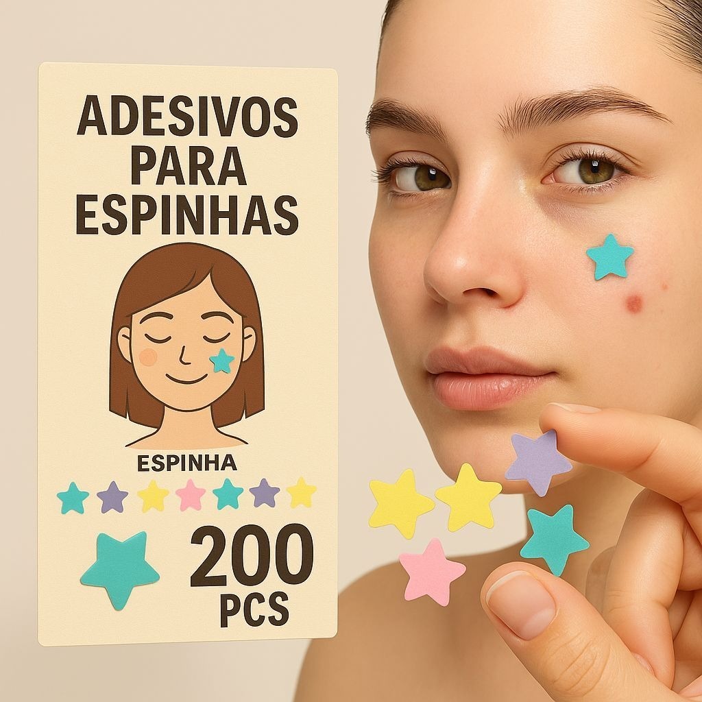Adesivo para espinha estrela 200/240 colorido transparente tratamento ...
