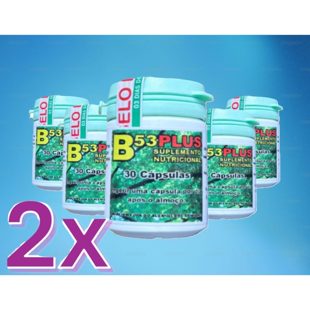 B53 PLUS 100% Natural Original kit 10 potes com 30 caps. | Shopee Brasil