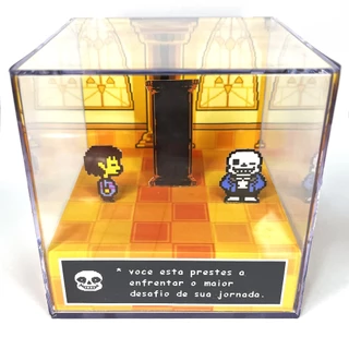 Diorama Undertale - "Sans" - Cubo de Acrílico 9x9cm