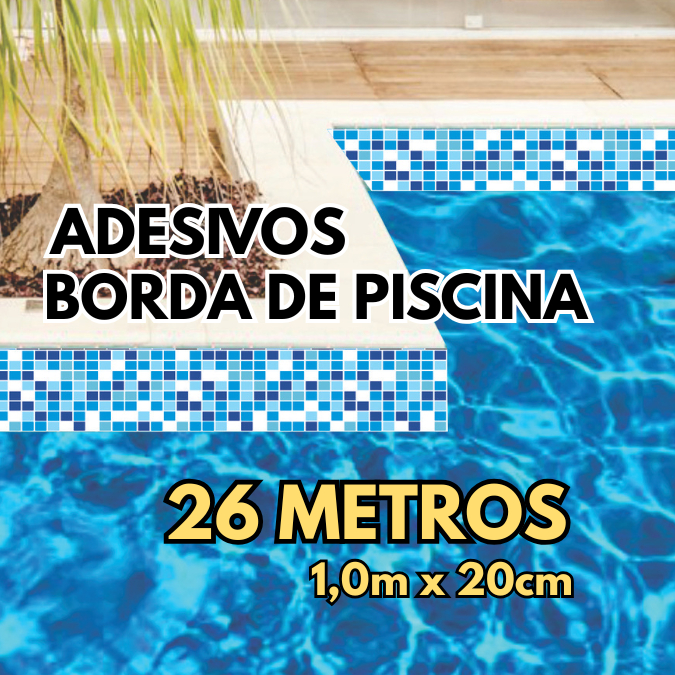 26 METROS Adesivo Para Borda de Piscina Diversos - 1m x 20cm | Shopee ...