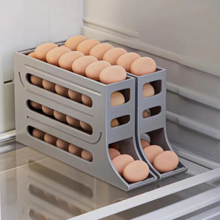 1/2 Peça Porta Ovos Deslizante Organizador Para Geladeira De 4 Camadas Automática Rolantes — foto 5 — Achou Levou Brasil