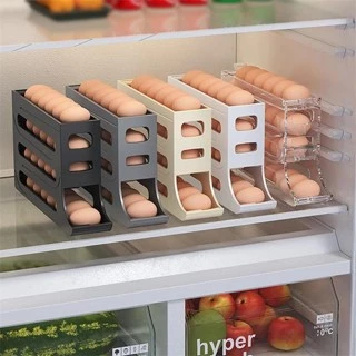 Organizador Porta Ovos Deslizante Suporte Para até 30 Ovos Organizador Dispenser de Geladeira