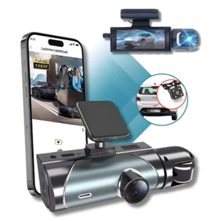 Câmera Veicular 3 em 1 Full HD 1080p com Visão Noturna 170° Uber Tela 4” em Oferta na Shopee