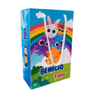 Sacolinha Personalizada Bolofofos Menino 18x12x6 cm - Lembrancinha para Festa de Aniversário | Bolsinha Personalizada