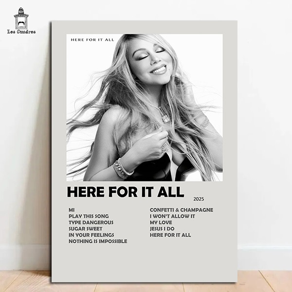 Quadro Placa Decorativa Mariah Carey Here For It All em MDF