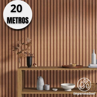 Papel Adesivo Parede Ripado 20 Metros Sala Quarto Escritório Autoadesivo Resistente A Calor E Agua