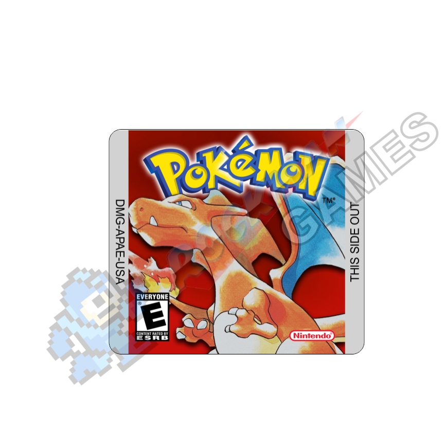 Pokémon Red - Label Adesiva P/ Cartucho De Gameboy e Gameboy Color ...