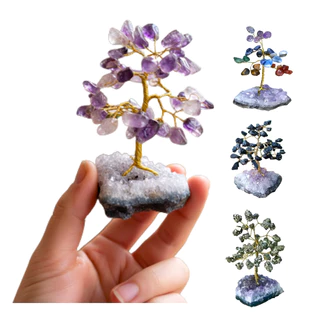 Árvore de Pedra Cristal Base Drusa Ametista Arvore da Vida Arvore da Felicidade Feng Shui em Oferta na Shopee