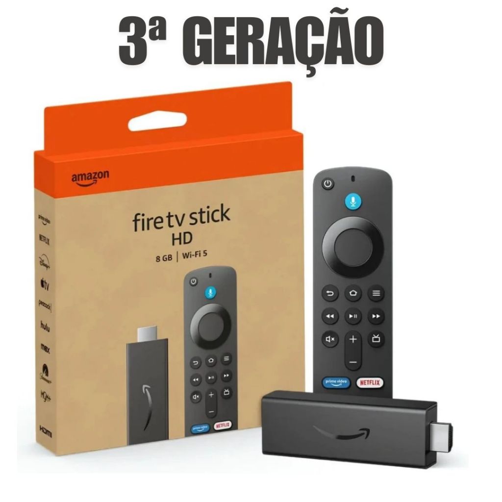 Novo Amazon Fire TV Stick Full HD 3ª Geração Alexa Comando de Voz ...