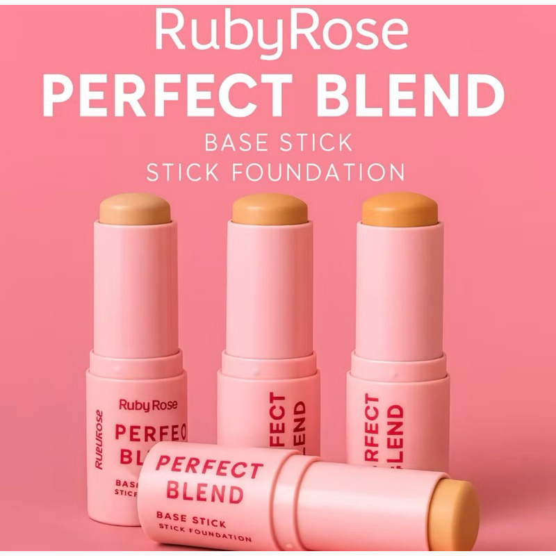 BASE STICK PERFECT BLEND LINHA ROSA RUBY ROSE | Shopee Brasil