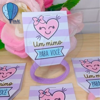 50 Amarradores de Cabelo- Xuxinhas Personalizadas com Tag para Clientes, Brinde, Empresa em Oferta na Shopee