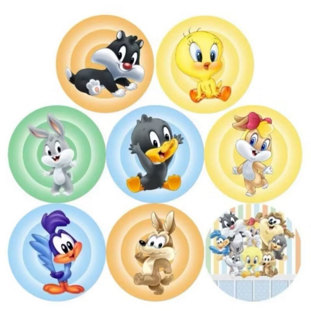 Adesivos Personalizados baby looney tunes kit 50 unidades | Shopee Brasil