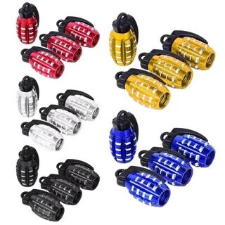 Tampa de válvula de pneu carro moto bike em formato granadinha carro moto bicicleta Pneu Vermelha Preta Dourada Prata