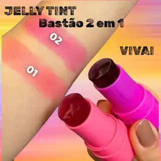 Batom Jelly Tint Vivat Tint Labial Rosa Hidratante Longa Duração blush batom gelatinoso em Oferta na Shopee
