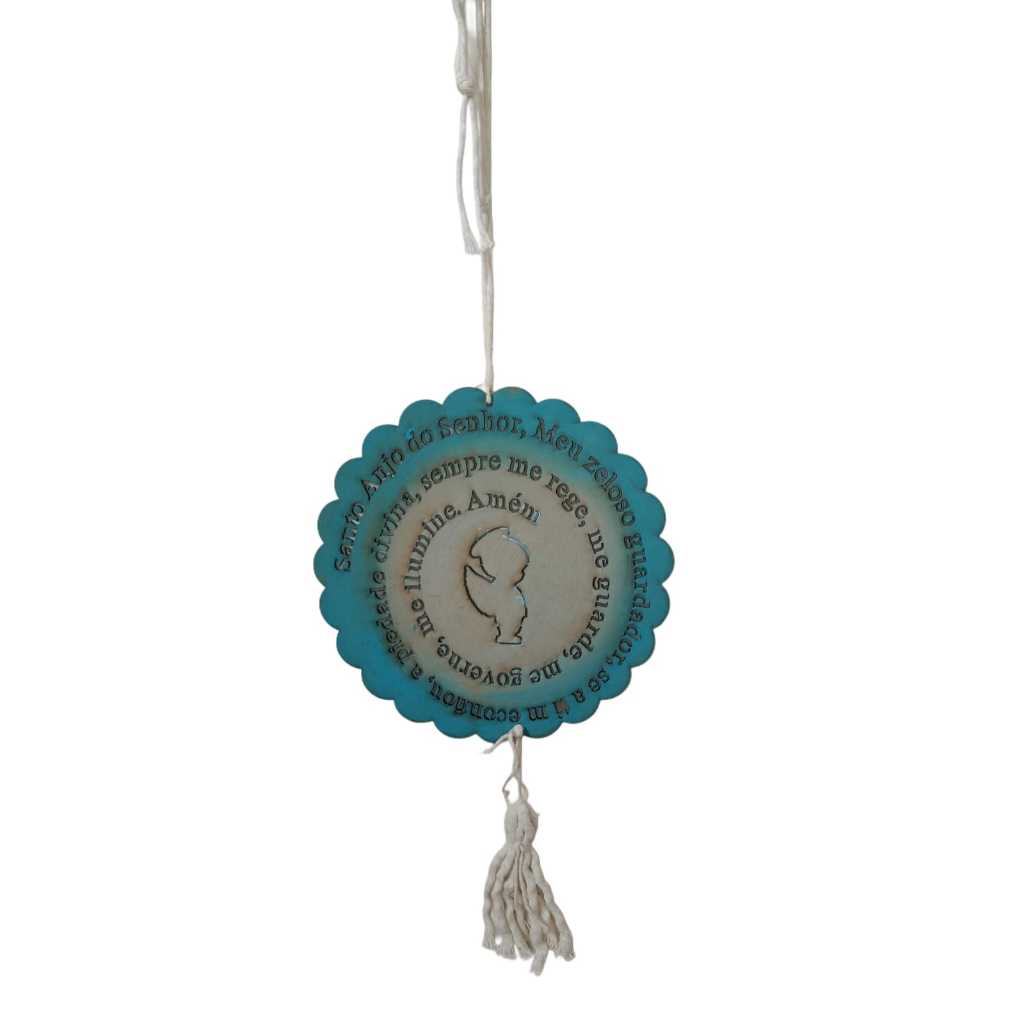 Mobile Mandala Oração Santo Anjo – MDF 3mm Vazado