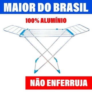 Varal Gigante 174 Cm De Chão 100% Alumínio Dobrável C/ Abas Resistente Não Enferruja Grande Forte em Oferta na Shopee