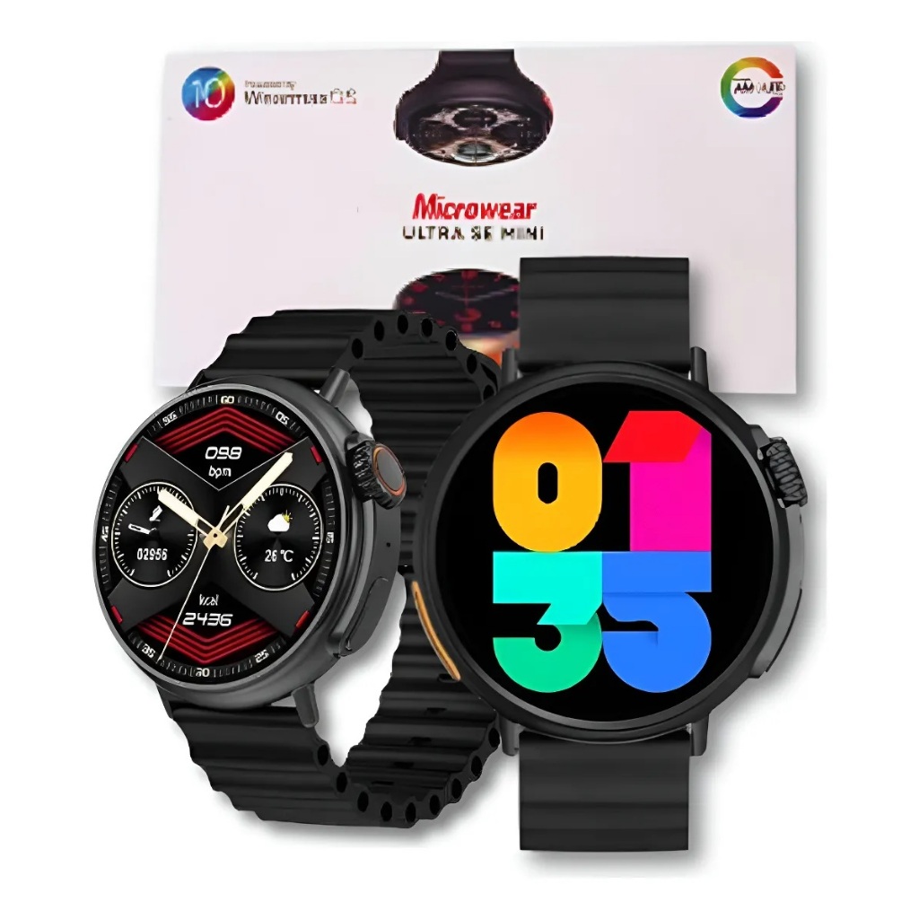 Smartwatch Ultra SE Mini 41mm Tela Amoled Serie10 Microwear Redondo ...