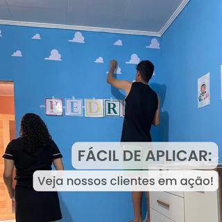 Kit Adesivo de Parede Nuvem Toy Story - Quarto do Andy Decoração Quarto de Bebê Nuvens