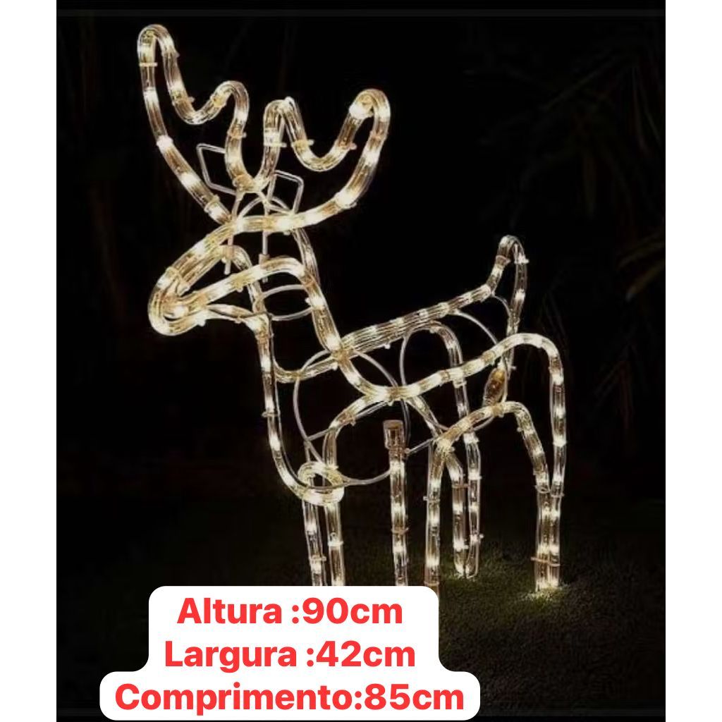 Rena com Movimento de LED 90cm, Decoração de Natal para Jardim | Shopee ...