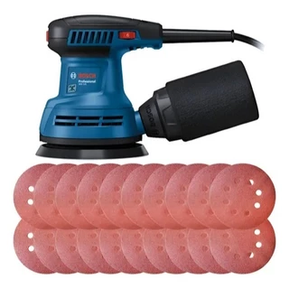 Lixadeira Roto Orbital 280w 5'' Gex 125 Bosch + Kit 20 Lixas em Oferta na Shopee